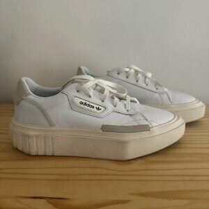 Adidas Hypersleek Pointed Toe White Leather Platform Sneakers Women's US 9.5